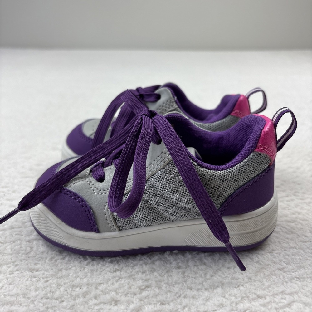 SURESTEP Toddler SMO/AFO Compatible Shoes Size 6 Purple/Pink Girls Wide Sneakers - Picture 2 of 10